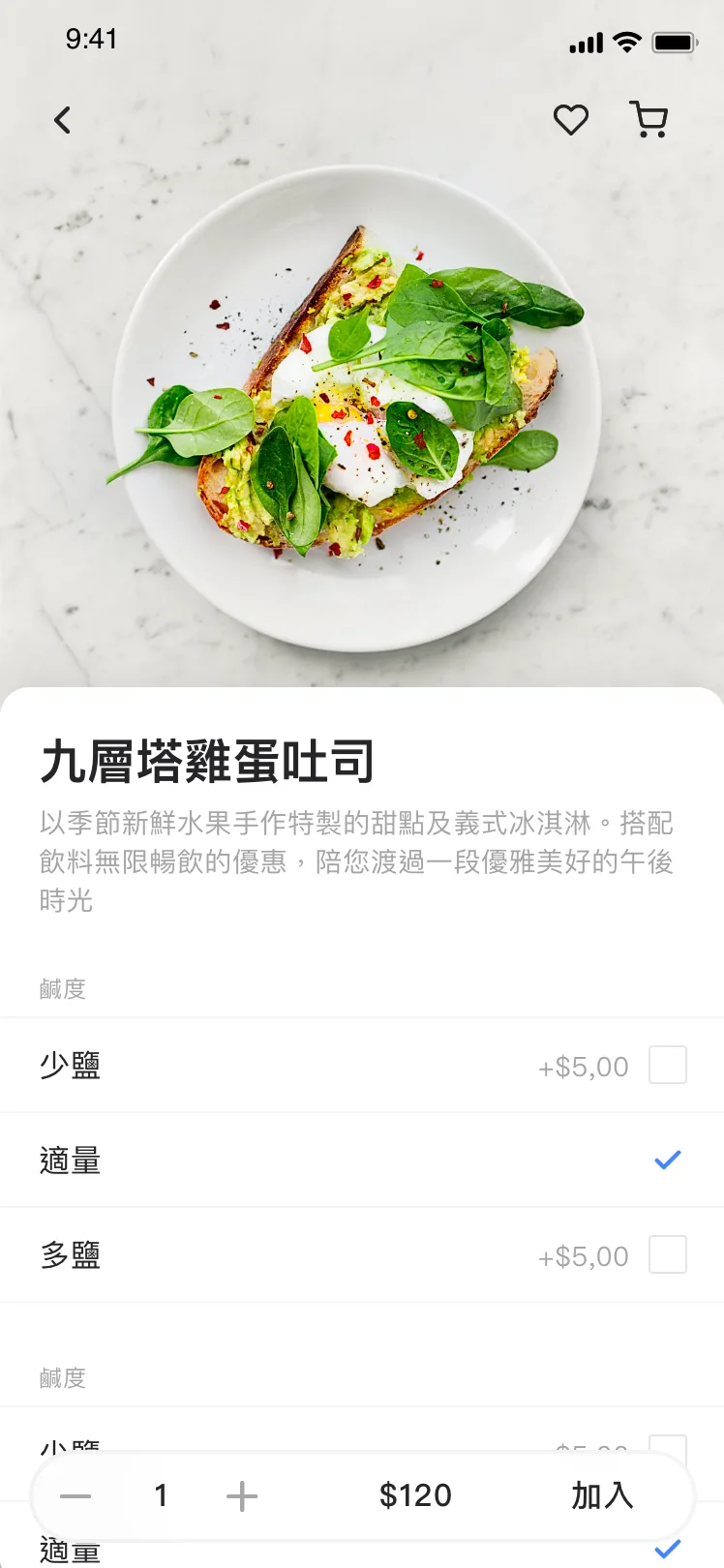 餐點詳細頁